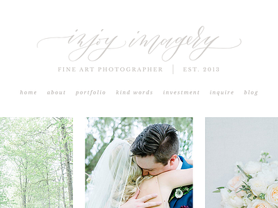 Injoy Imagery Website Layout