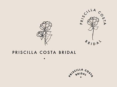 Bridal Shop Logo Suite bridal flowers illustration modern simple