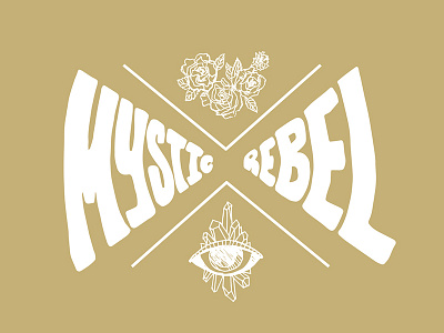 Mystic Rebel Logo Mark 70s hand drawn hand lettered illustration psychedelic retro