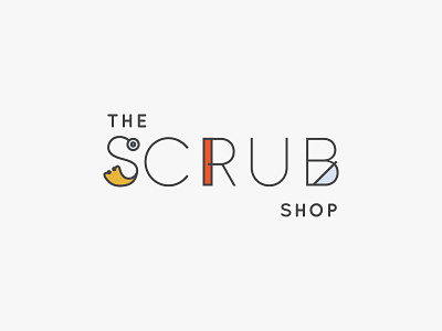 The Scrub Shop Primary Logo branding color color blocking design illustration line art logo medical minimal modern sans serif simple typography