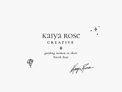 Kaiya Rose Creative Logo Marks black and white branding design elegant geometric hand lettering icon illustration line art logo logo mark minimal modern script serif simple typography