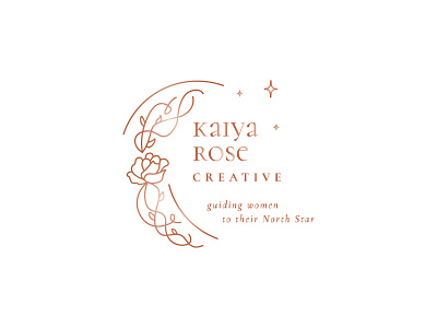 Kaiya Rose Creative Primary Logo branding copper design geometric gold illustration line art logo metallic minimal modern mystical rose gold simple typography