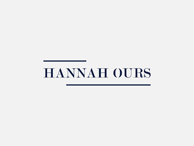 Hannah Ours Primary Logo branding design editorial logo minimal modern serif simple typography