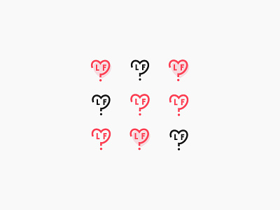 loveORfear Logo Marks branding design heart icon line art logo minimal modern question mark sans serif simple typography vector