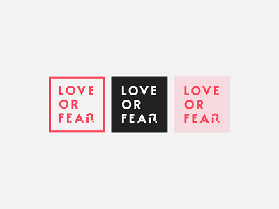 loveORfear Secondary Logo black and white branding design logo minimal modern sans serif simple