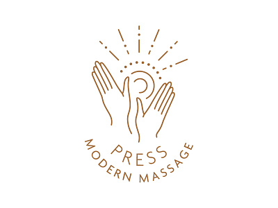 PRESS Modern Massage Logo Concept branding design geometric illustration line art logo minimal modern sans serif simple