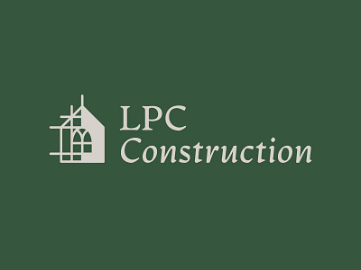 LPC Construction Secondary Logo branding building logo construction construction logo design geometric house house illustration house logo icon illustration line art logo minimal modern serif simple typography