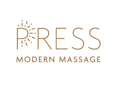 PRESS Modern Massage Primary Logo branding design illustration line art logo massage massage logo minimal modern simple spray sun