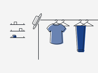 The Minimalist Wardrobe Illustration Section branding clothes clothes rack color blocking illustration minimal modern simple