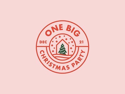 One Big Christmas Party Logo badge logo branding christmas christmas party christmas tree geometric illustration line art logo minimal modern sans serif simple