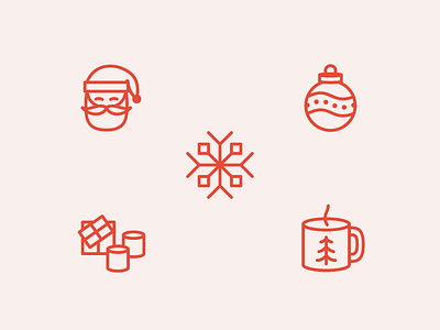 One Big Christmas Party Icon Set christmas icons design hot cocoa icon set iconography icons illustration minimal modern santa smores snowflake ui vector