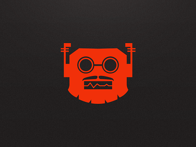 Robo Logo beard face glasses logo robot