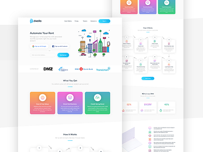 Real Estate Website Design - dwello automate bank button buttons city illustration new york properties property real estate rent white