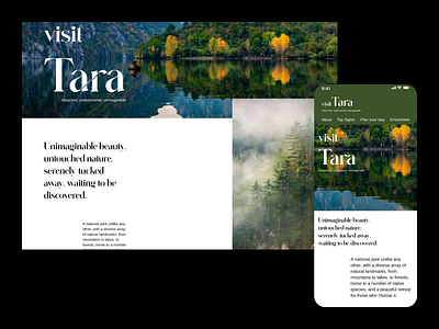 Tara National Park - Mobile branding design graphic design layout design mobile nature ui ux website