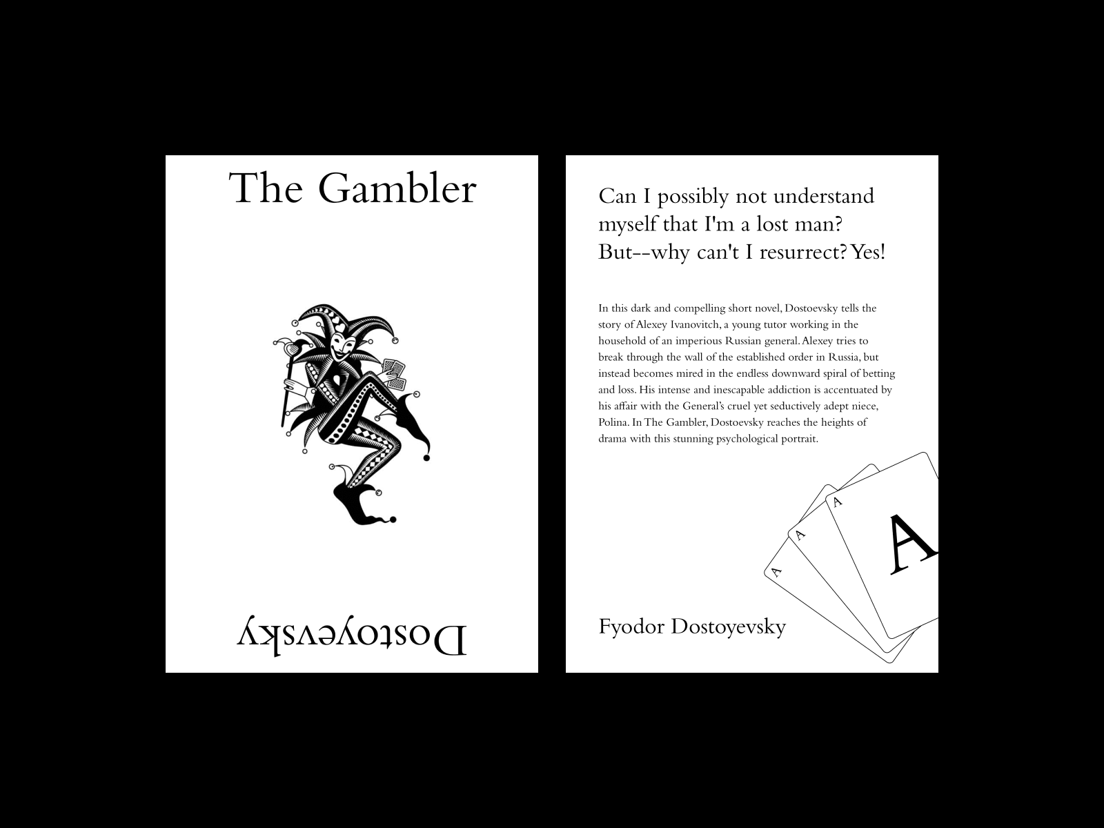 The Gambler - Book Design Exploration book book cover design dostoyevsky graphic design layout design literature ui