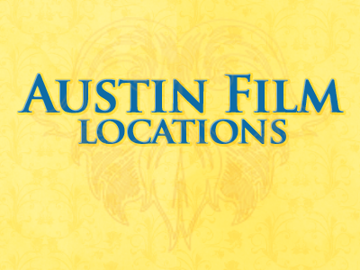 Austin Film Locations Logo Test blue logo vintage yellow
