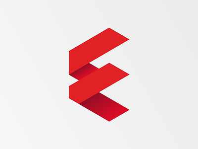 Letter F design flat glyph grid hexagon letter logo red simple slovak slovakia symbol