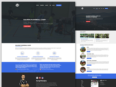 Floorball camp blue camp design floorball slovak slovakia sport ui ux web webdesign