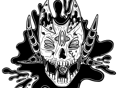 Scary fantasy head in grunge style app branding design graphic design icon illustration logo typography vector