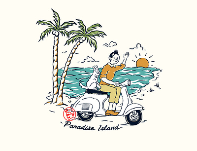 Paradise Island adobeillustrator artwork beachvector branding design designtshirt graphic design illustration island islandvector paradiseisland vector