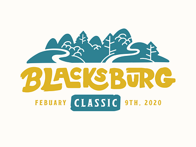 Blacksburg Classic 2020 5k illustration running shirt t-shirt vector