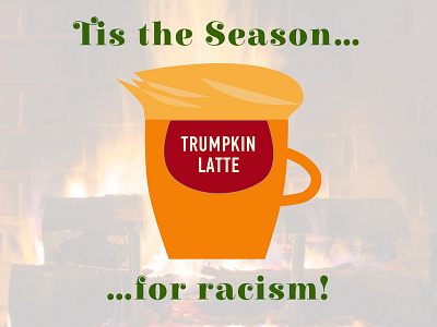 Trumpkin Latte Fire coffee funny latte politics