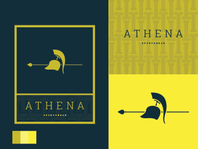 Athena Sportswear badge design illustration logo vector