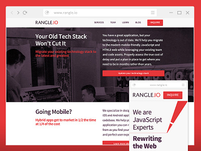 Rangle Website Redesign Concept mobile redesign website