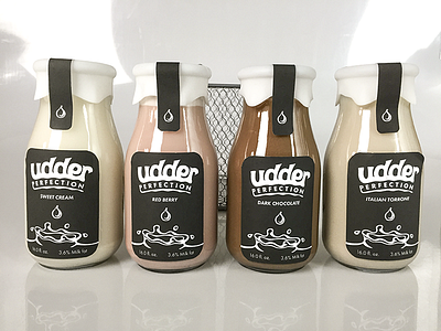 Udder Perfection Packaging examples bottling branding dairy milk packaging