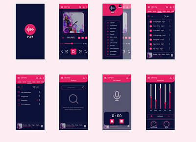 Music Player App canva design thinking figma interaction design logo design mobile app music app uiux user experience user interface