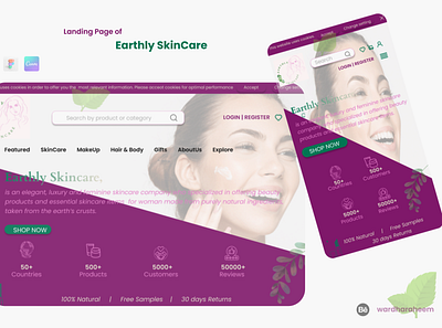 Landing Page for Skincare Product Website canva design thinking figma intera interaction design landing page logo design mobile app ui ux web design