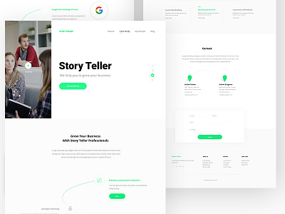 Story Teller Landing Page Design agency clean design design landing page marketing team template ui ux web design