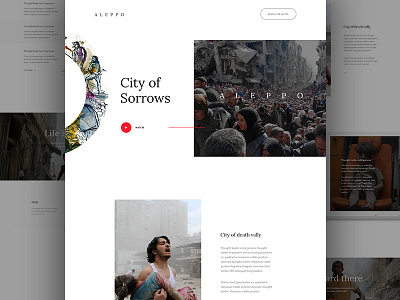 City of sorrows aleppo city landing page syria template ui ux web design