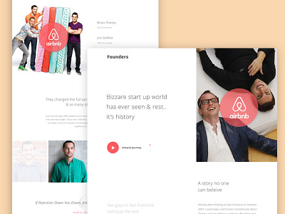 Founders - #1 - Airbnb airbnb founder landing page minimal template thanking ui ux web design