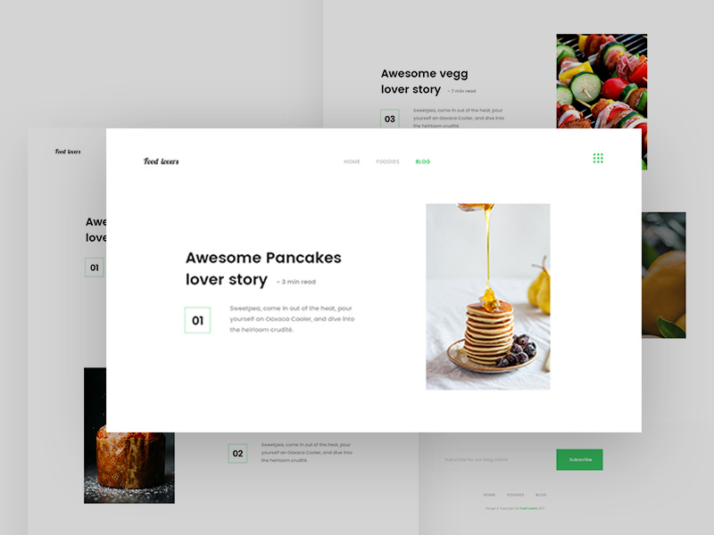 Food - Blog design website eat cooking minimal restaurant template blog food web page landing page uiux