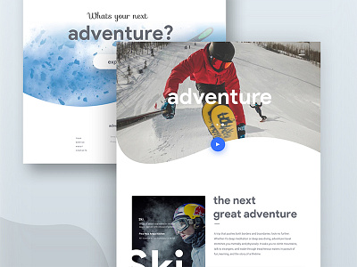 adventure landing page camera discover album design flat gradient shadow gallery grid counter grid typography minimal photo photography travel ui ux ux ui interaction web