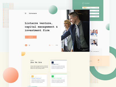 Listacare Web Design colorful web design corporate landing page design corporate web design creative design investment agency investment firm web design investment landing page design landing page minimal ui uiux ux web application design web design