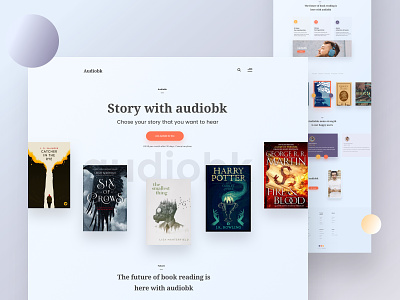 Audiobk Landing Page v2 audio book web design audiobook audiobook landing page audiobook template creative design landing page minimal web design product design template ui user experience design user interface design ux web design