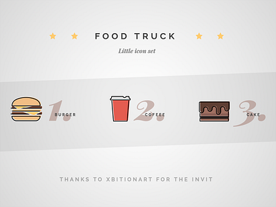 Food Truck - Icon Set burger cake coffee debut food food truck icon set icons set