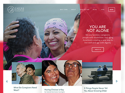 Caring Across Generations design non profit re brand website