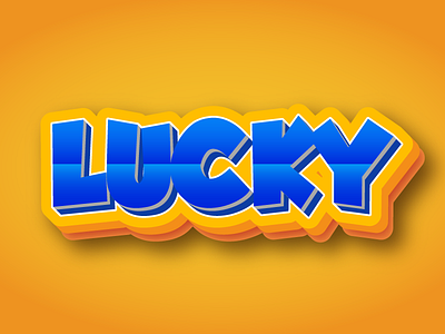 lucky 3d text effect editable