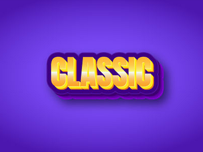 classic 3d text effect animation app art branding clean design flat illustration logo ui