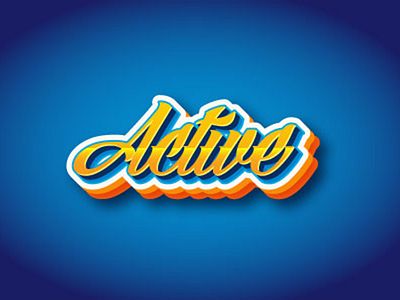 active 3d text effect animation app art branding clean design flat illustration logo ui