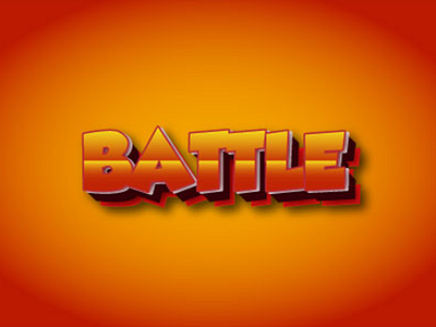 battle 3d text effect animation app art branding clean design flat illustration logo ui