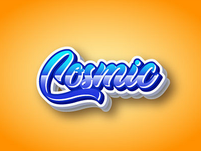 COSMIC 3D TEXT EFFECT animation app art branding clean design flat illustration logo ui