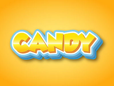 candy text effect 3d animation app art branding clean design flat illustration logo ui
