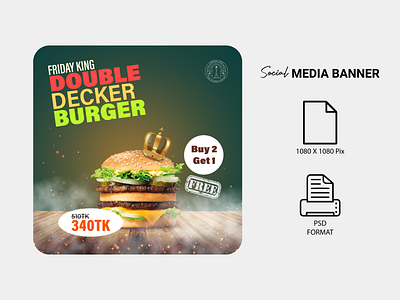 Social media banner design for food (facebook and Instagrame)