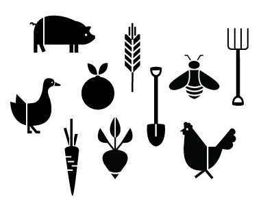 Farm Branding animals branding farm farm animals icons identity modern simple