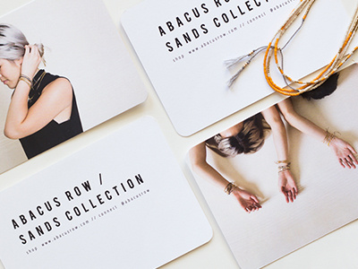 Postcard Design // Abacus Row Jewelry minimal postcard promotional simple