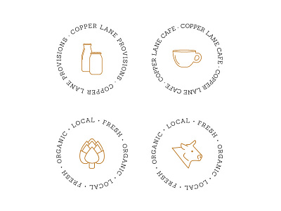Icons for cafe+provisions branding project artichoke bottles branding cafe coffee cow icons local organic restaurant stamp vegetables
